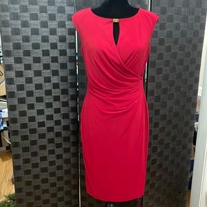 🔴 RALPH LAUREN Signature Bodycon Dress - 8 (Deep red)